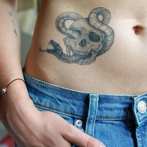 Skull with Snake
